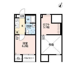 名古屋市守山区元郷のアパートの間取り