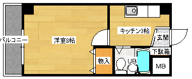 広島市南区比治山本町のマンションの間取り