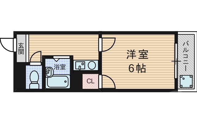 大阪市東淀川区豊新のマンションの間取り