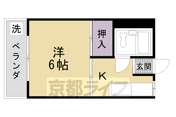 京都市下京区西七条南月読町のマンションの間取り