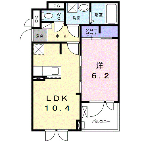 【和泉市上代町のアパートの間取り】