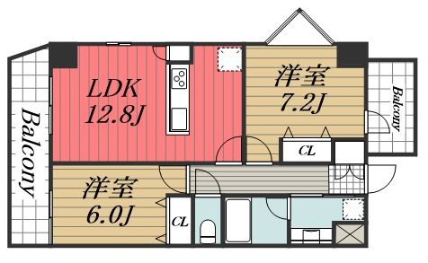 【千葉市中央区弁天のマンションの間取り】