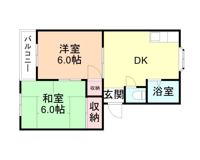 黒部市沓掛のアパートの間取り