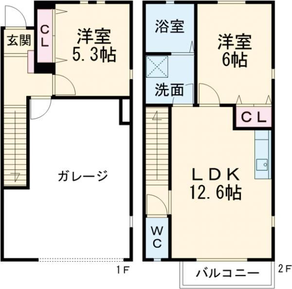 長生郡一宮町田町のアパートの間取り