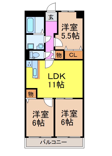 名古屋市昭和区白金のマンションの間取り