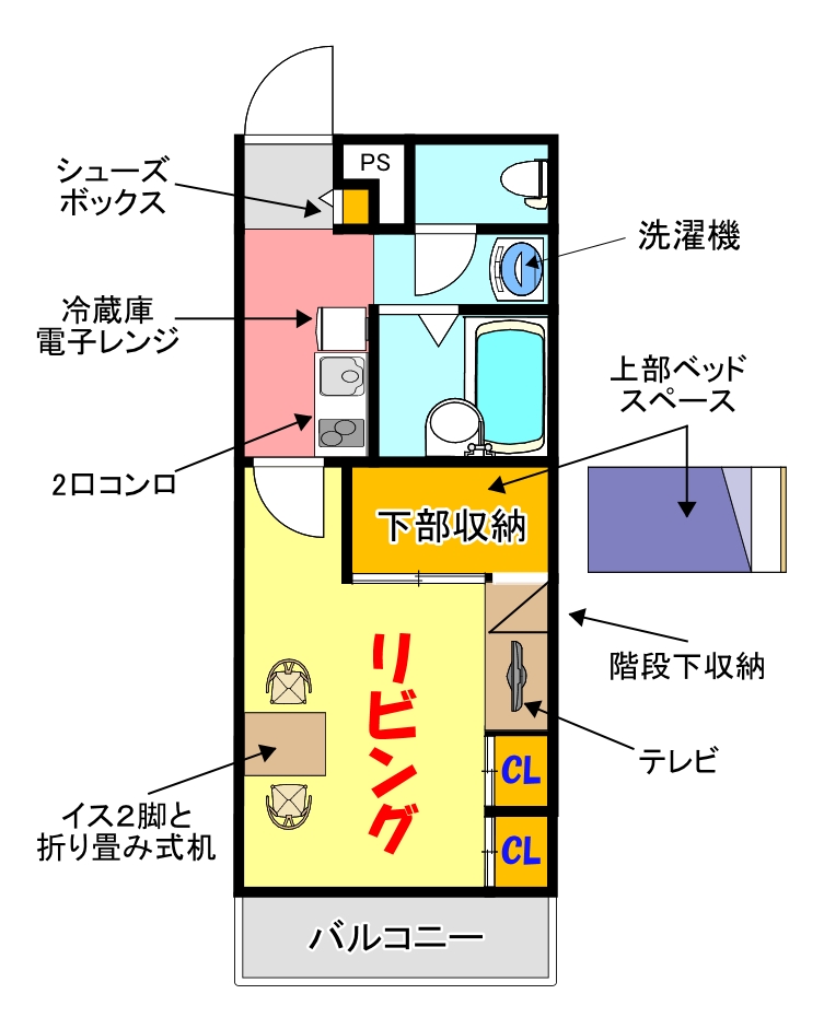 堺市北区北花田町のマンションの間取り