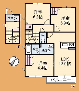 プロヌーブ平井Ｂ棟の間取り