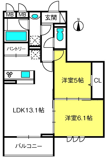 ピース　ラ　ヴィータ　E（イースト）の間取り