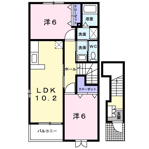 ヴィラ　アンソレイエIIの間取り