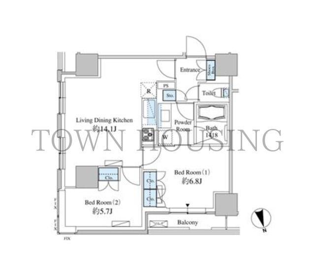 港区芝浦のマンションの間取り