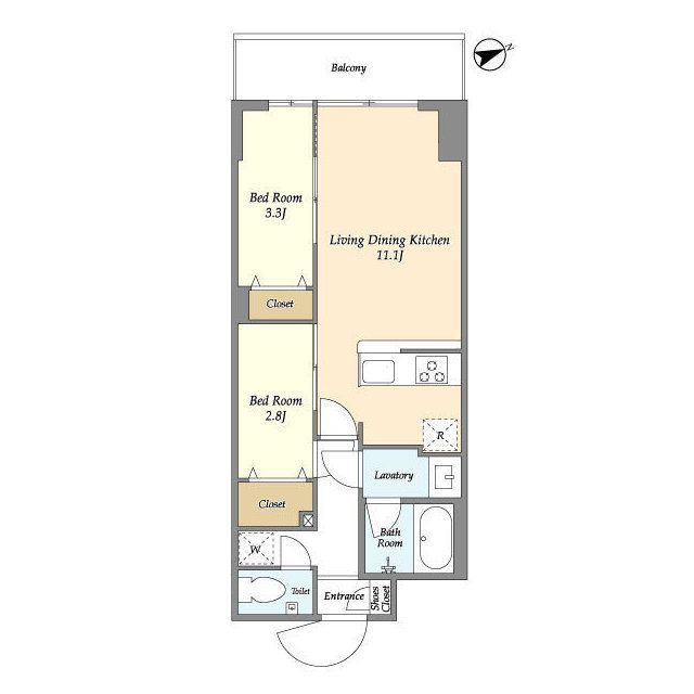 江東区亀戸のマンションの間取り