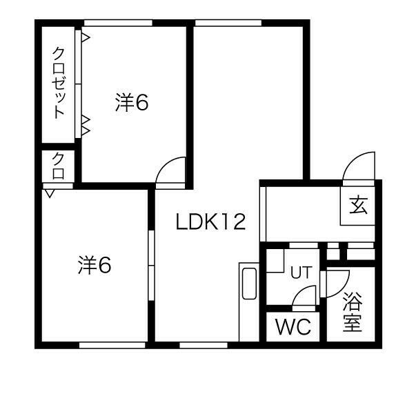 仙台市宮城野区幸町のアパートの間取り