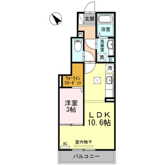 西宮市生瀬東町のアパートの間取り