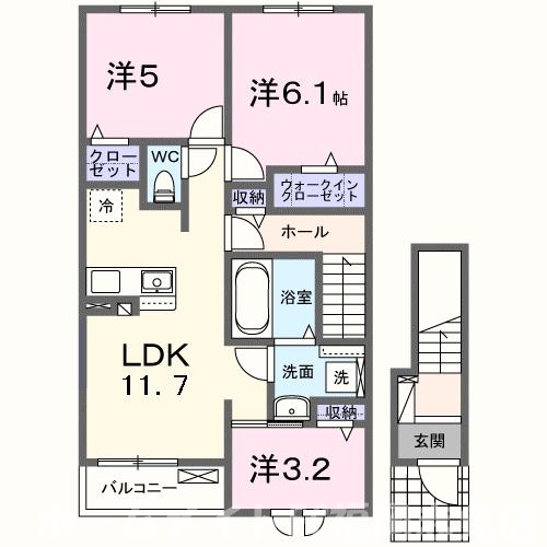 糟屋郡須惠町大字植木のアパートの間取り