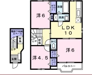 姫路市花田町加納原田のアパートの間取り