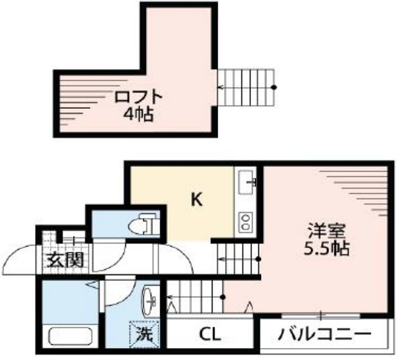 大阪市西淀川区福町のアパートの間取り