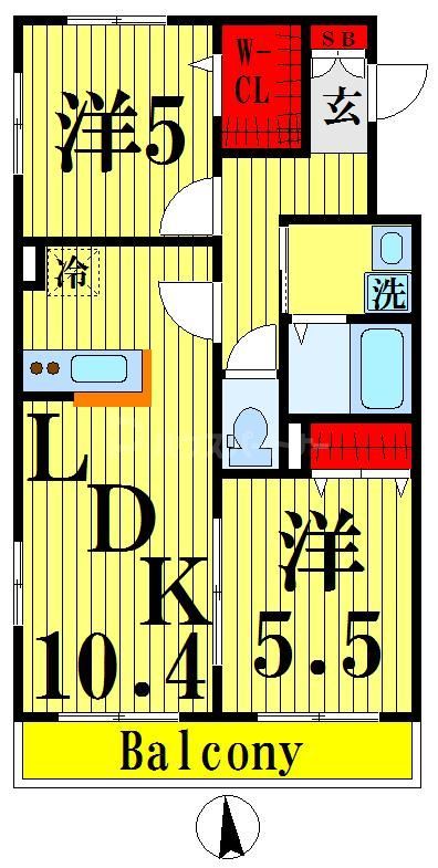 足立区椿のマンションの間取り