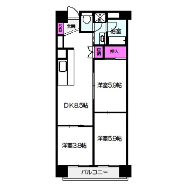 シャトー幸福の間取り