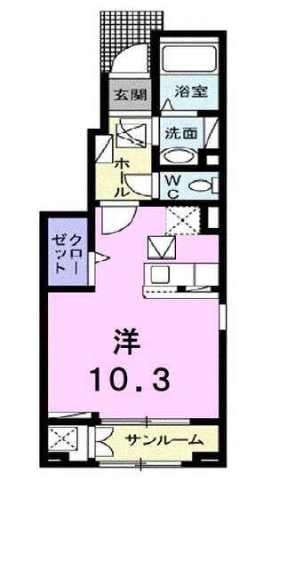 【東温市見奈良のアパートの間取り】