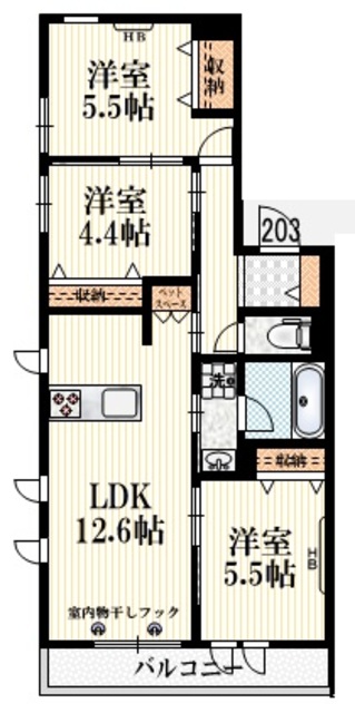 三鷹市井の頭のマンションの間取り