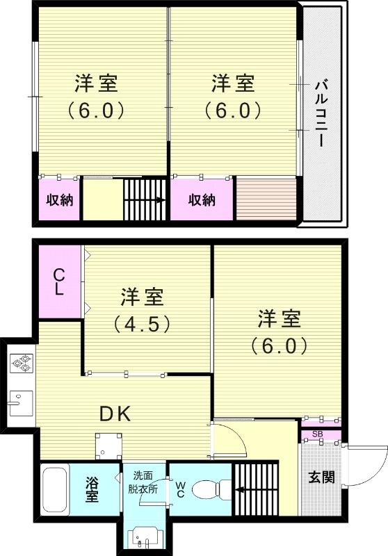 【本山北町5丁目宗田貸家の間取り】