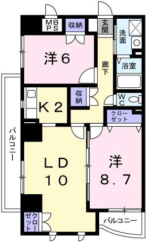 【姫路市青山西のマンションの間取り】