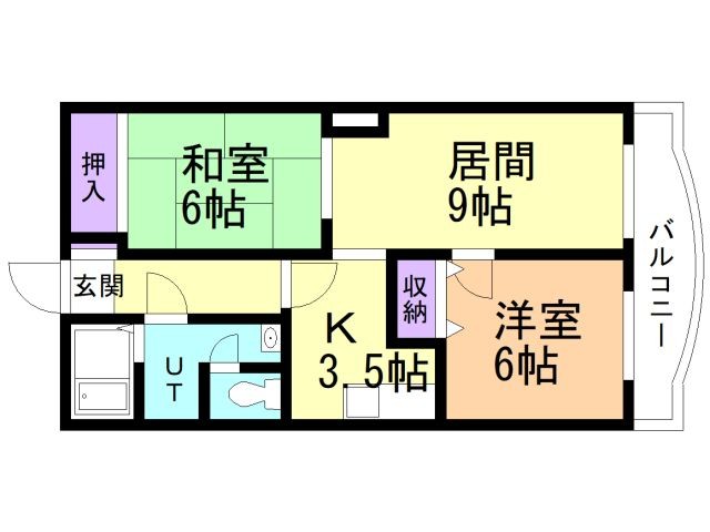 函館市湯川町のマンションの間取り