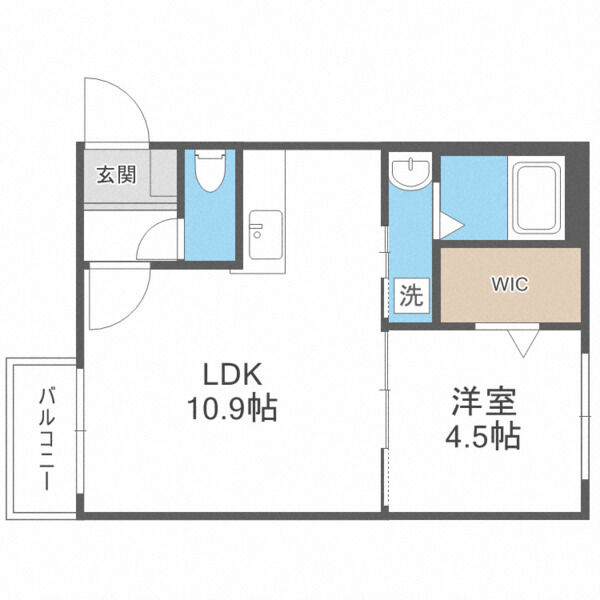 札幌市西区八軒七条東のマンションの間取り