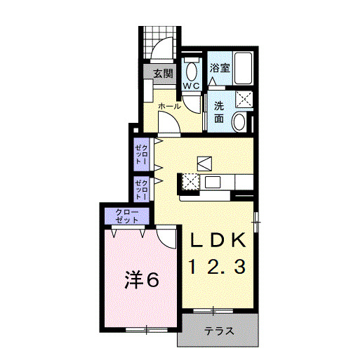 橋本市隅田町中下のアパートの間取り