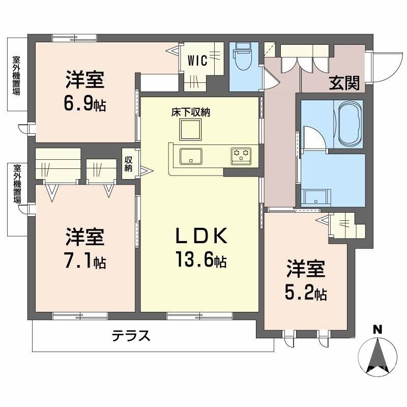 堺市堺区中三国ヶ丘町のマンションの間取り