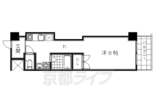 京都市南区東九条室町のマンションの間取り