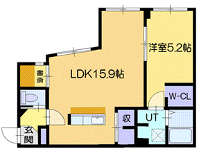 札幌市厚別区厚別東三条のマンションの間取り