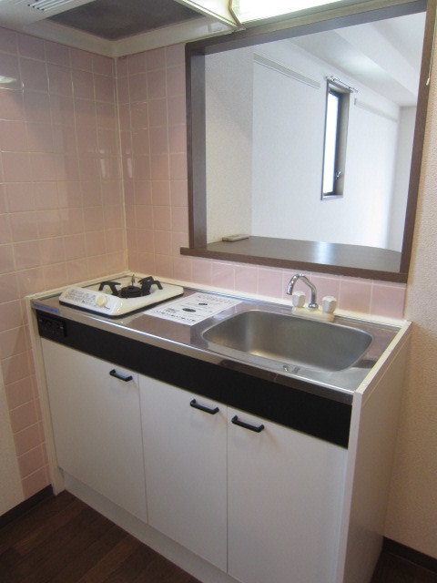 キッチン　ガスコンロ付きミニキッチンでお料理らくらく