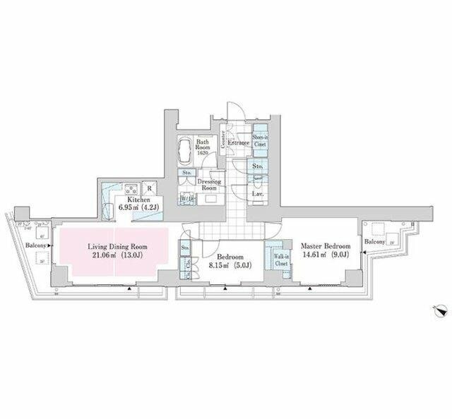 ＪＲ山手線 原宿駅 徒歩9分 22階建 築8年の間取り写真