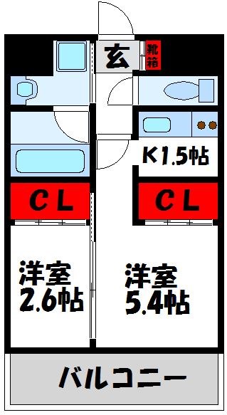 ＪＲ鹿児島本線 赤間駅 徒歩15分 9階建 築21年の間取り写真