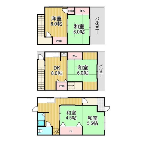 樋ノ口町戸建の間取り写真