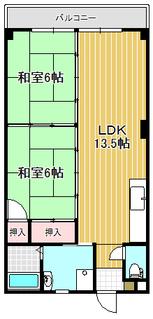 メルシーハイツ飯田Bの間取り