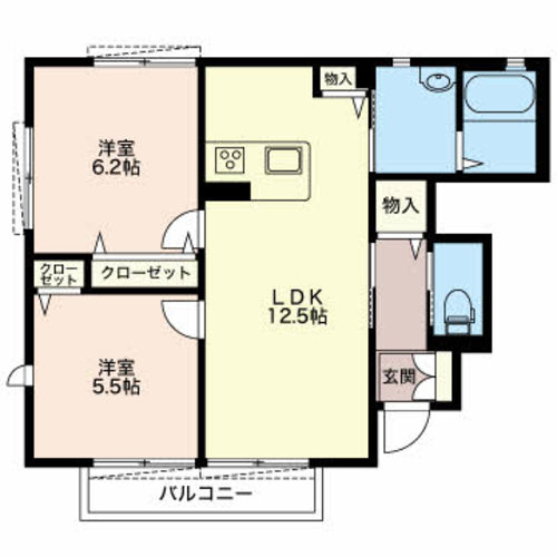 磐田市見付のアパートの間取り