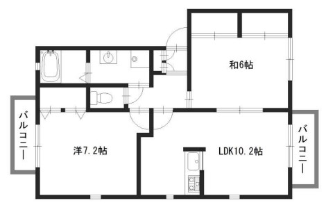 姫路市田寺東のアパートの間取り