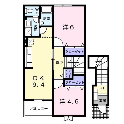 【新潟市西蒲区巻のアパートの間取り】