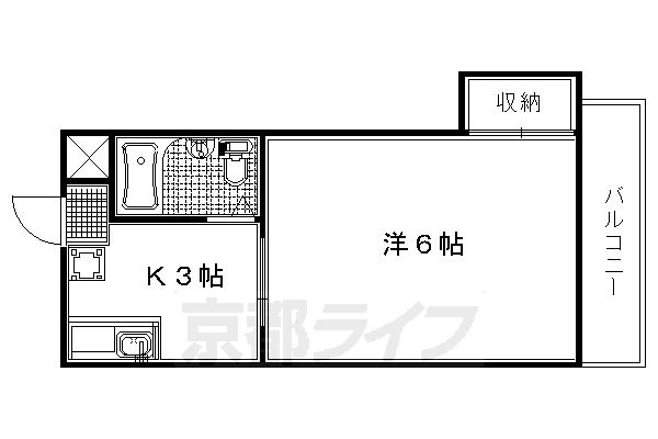 京都市右京区西院月双町のマンションの間取り