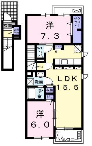 ラフィーネ草花Iの間取り