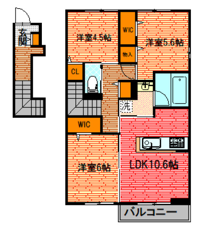 【広島市安佐南区大塚西のアパートの間取り】