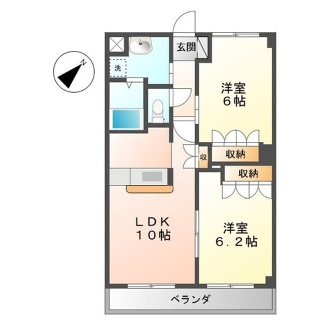 Ｇ－ｓｔａｇｅ四国中央　弐番館の間取り