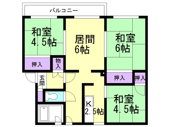 平岸スターハイツＢ６の間取り