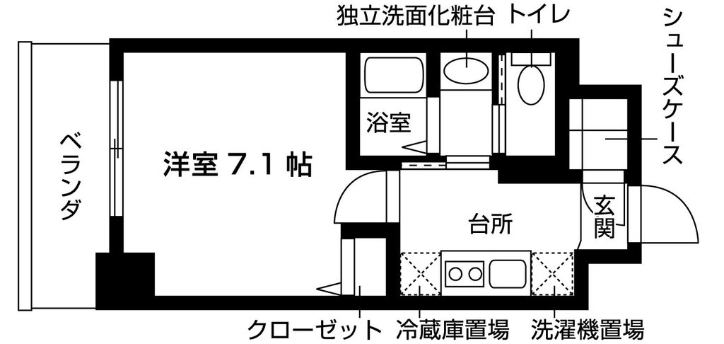 東大阪市近江堂のマンションの間取り