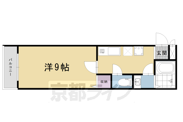 京都市東山区本町９丁目のアパートの間取り