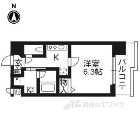 京都市下京区吉文字町のマンションの間取り