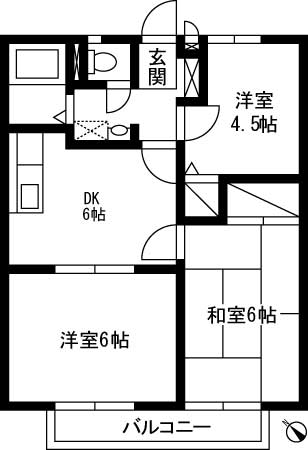 ひたちなか市高場のアパートの間取り