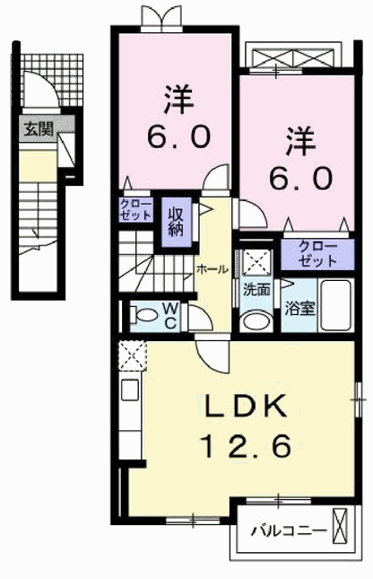 高砂市阿弥陀町阿弥陀のアパートの間取り